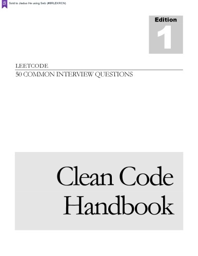 Leetcode Clean Code Handbook 50 Common Interview Questions 1st Leetcode