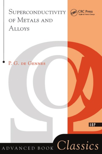 Superconductivity Of Metals And Alloys 2nd Ed De Gennes P G