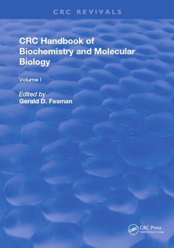 Handbook Of Biochemistry Section D Physical Chemical Data Volume I 3rd Ed Fasman
