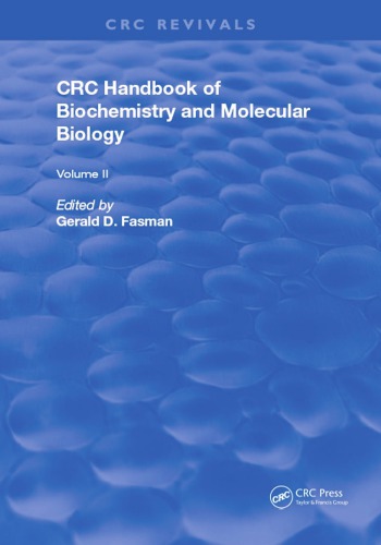 Crc Handbook Of Biochemistry And Molecular Biology Proteins Volume Ii 3rd Edition Fasman