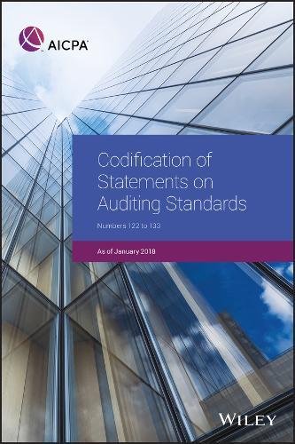 Codification Of Statements On Auditing Standards Numbers 122 To 133 January 2018 1st Edition Aicpa