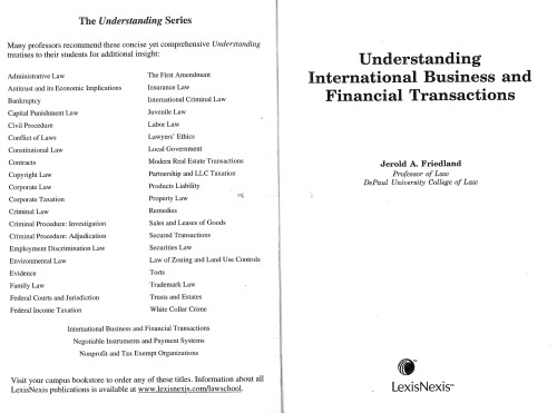 Understanding International Business And Financial Transactions 2nd Edition Jerold Friedland