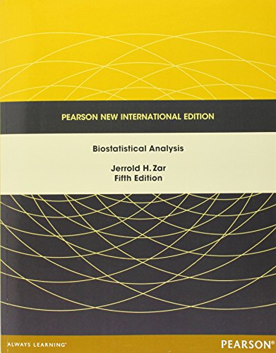 Biostatistical Analysis Pearson New International Edition 5th Edition Jerrold H Zar