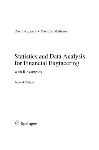 Statistics And Data Analysis For Financial Engineering With R Examples 2nd Ed David Ruppert