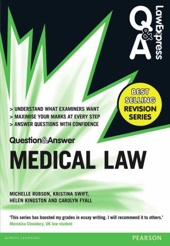 Law Express Question And Answer Medical Law 1st Fyall Carolyn Kingston