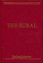 The Rural Critical Essays In Human Geography Munton R J C