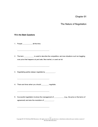 Negotiation Readings Exercises And Cases 7e Test Bank 7th Roy J Lewicki