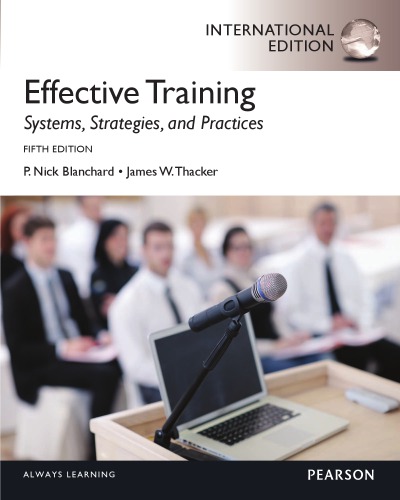 Effective Training Systems Strategies And Practices 5th Ed Blanchard