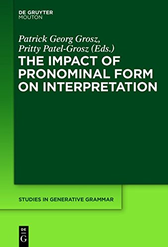 The Impact Of Pronominal Form On Interpretation Digital Original Patrick Patelgrosz