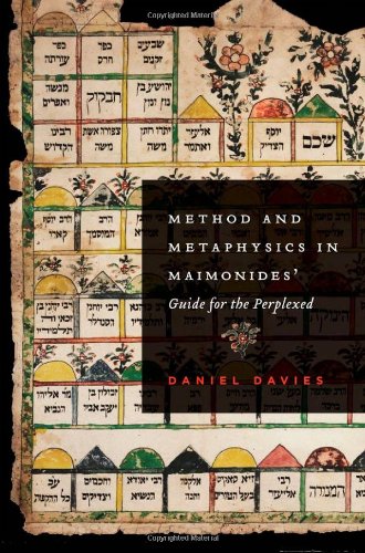 Method And Metaphysics In Maimonides Guide For The Perplexed 1st Edition Daniel Davies