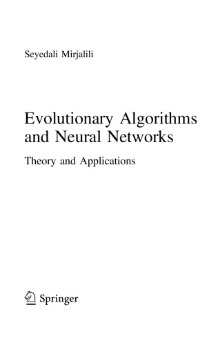 Evolutionary Algorithms And Neural Networks Theory And Applications Seyedali Mirjalili