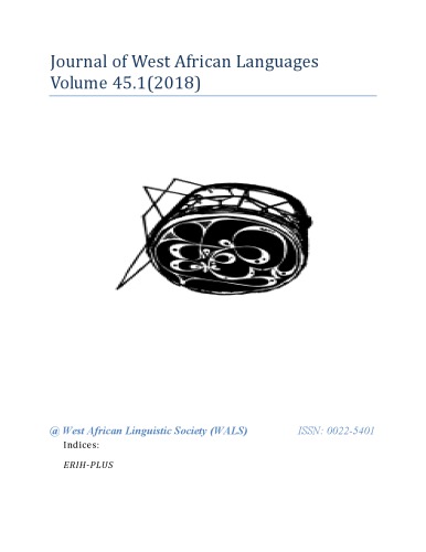 Journal Of West African Languages Volume 4512018 West African Linguistic Society Wals