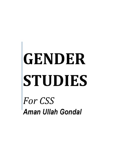 Gender Studies For Css Aman Ullah Gondal
