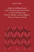 Medieval And Renaissance Letter Treatises And Form Letters Vol 3 A Census Of Manuscripts Found In Part Of Europe Polak