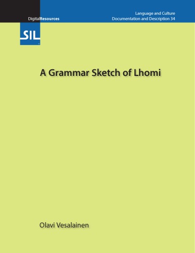 A Grammar Sketch Of Lhomi Olavi Vesalainen
