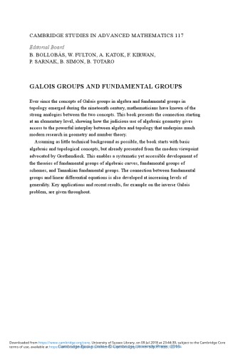 Galois Groups And Fundamental Groups Tams Szamuely