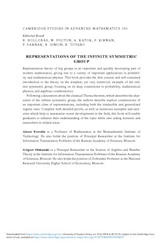 Representations Of The Infinite Symmetric Group Alexei Borodin