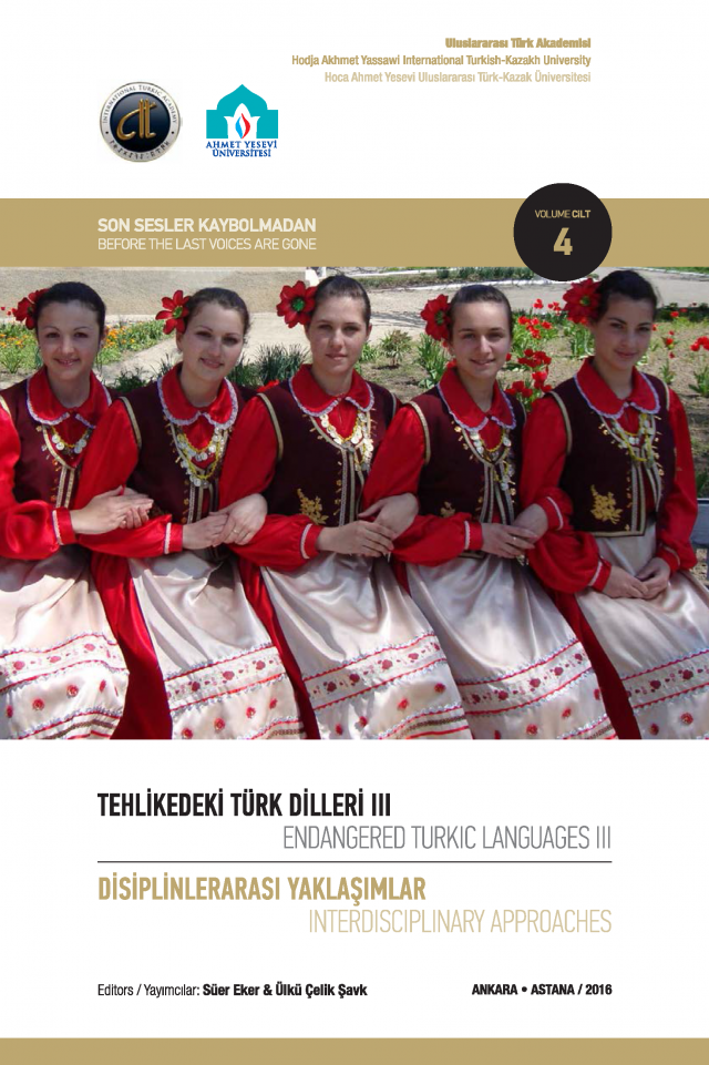 Endangered Turkic Languages Iii Interdisciplinary Approaches Volume 4 Tehlikedeki Trk Dilleri Iii Disiplinleraras Yaklamlar Cilt 4 Ser Eker