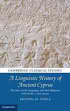 A Linguistic History Of Ancient Cyprus The Nongreek Languages And Their Relations With Greek C1600300 Bc Philippa M Steele
