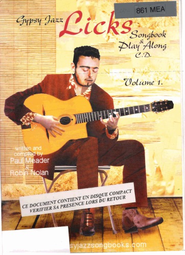 Gypsy Jazz Licks Songbook Paul Meader Robin Nolan