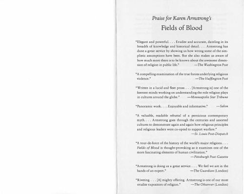 Fields Of Blood Religion And The History Of Violence Karen Armstrong