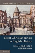 Great Christian Jurists In English History Helmholz Richard H Hill