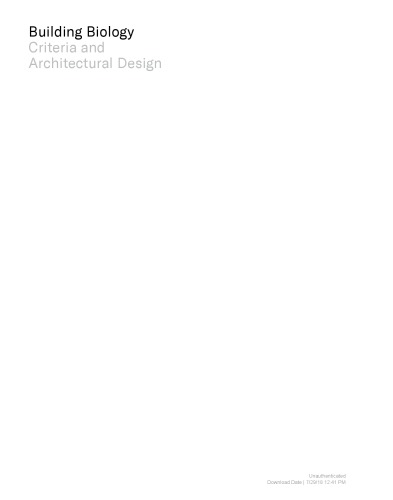 Building Biology Criteria And Architectural Design Nurgul Ece