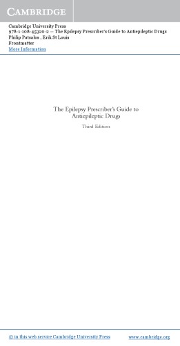 The Epilepsy Prescribers Guide To Antiepilepticdrugs 3rd Edition Philip Npatsalos
