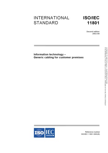 International Standard Isoiec 11801 Information Technology Generic Cabling For Customer Premises 2nd Isoiec Copyright Office