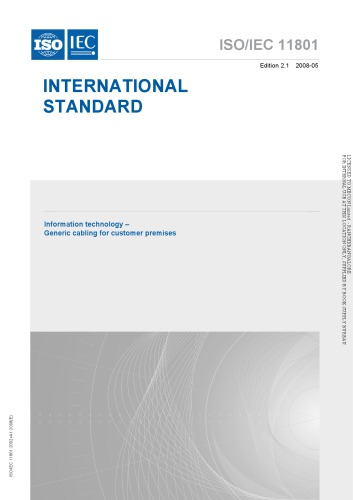 International Standard Isoiec 11801 Information Technology Generic Cabling For Customer Premises 21 Isoiec Copyright Office