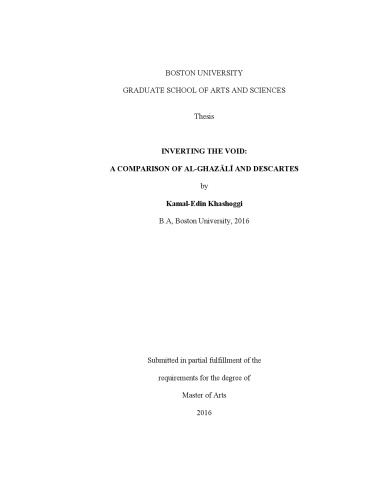 Inverting The Void A Comparison Of Alghazl And Descartes Kamaledin Khashoggi