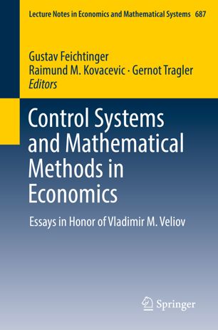 Control Systems And Mathematical Methods In Economics 1st Ed Gustav Feichtinger