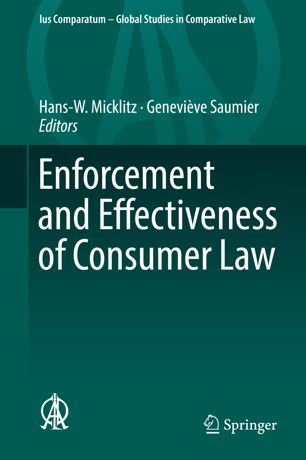 Enforcement And Effectiveness Of Consumer Law 1st Ed Hansw Micklitz