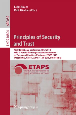 Principles Of Security And Trust 1st Ed Lujo Bauer Ralf Ksters