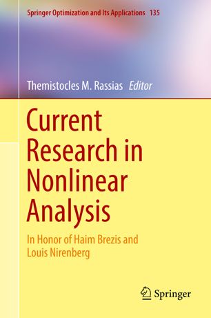 Current Research In Nonlinear Analysis 1st Ed Themistocles M Rassias