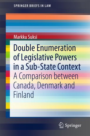 Double Enumeration Of Legislative Powers In A Substate Context 1st Ed Markku Suksi