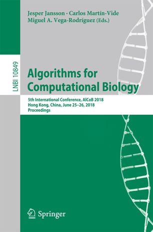 Algorithms For Computational Biology 5th International Conference Alcob 2019 Hong Kong China June 2018 Proceedings 1st Ed Jesper Jansson