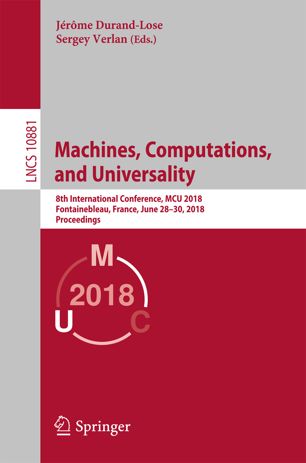 Machines Computations And Universality 1st Ed Jrme Durandlose
