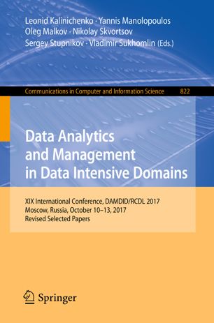 Data Analytics And Management In Data Intensive Domains 1st Ed Leonid Kalinichenko