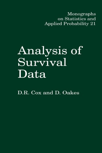 Analysis Of Survival Data First Edition Cox D R