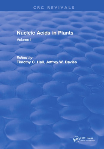 Nucleic Acid In Plants Volume I Davies Jeffrey W Hall Timothy C