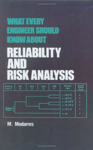 What Every Engineer Should Know About Reliability And Risk Analysis First Edition Mohammad Modarres