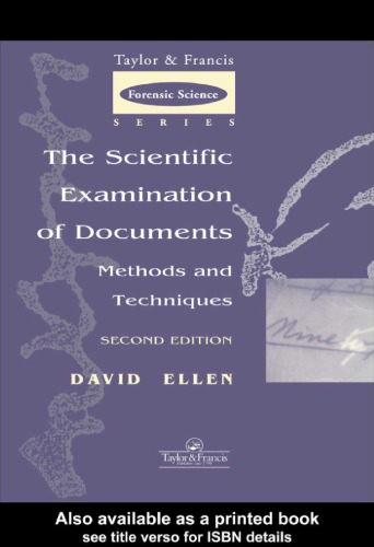 The Scientific Examination Of Documents Methods And Techniques Methods And Techniques David Ellen