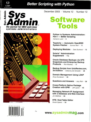 Sys Admin Magazine Vol 12 No 12 December 2003 Various