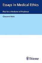 Essays In Medical Ethics Plea For A Medicine Of Prudence 1st Ed Maio