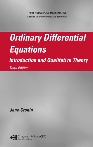 Ordinary Differential Equations Introduction And Qualitative Theory 3rd Cronin