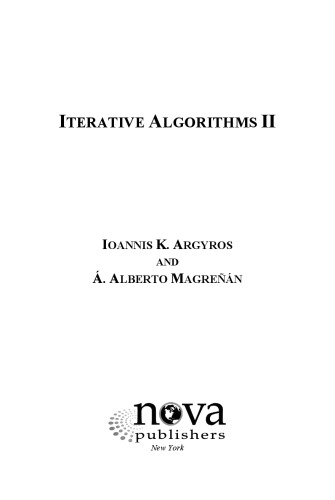 Iterative Algorithms Ii Ioannis K Argyros A Alberto Magrenan