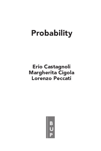 Probability A Brief Introduction Erio Castagnoli Margherita Cigola
