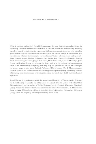 Political Philosophy Ronald Beiner