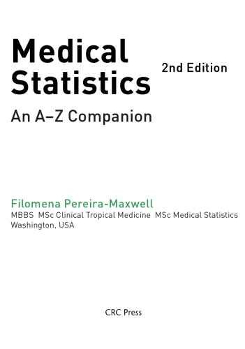 Medical Statistics An Az Companion 2nd Filomena Pereiramaxwell